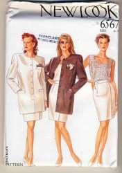 6567 NL LONGER JACKET, SHELL TOP, SKIRT PATTERN 6-18